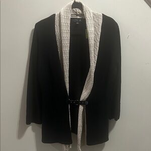 One A Women's Black Blazer with White Accents